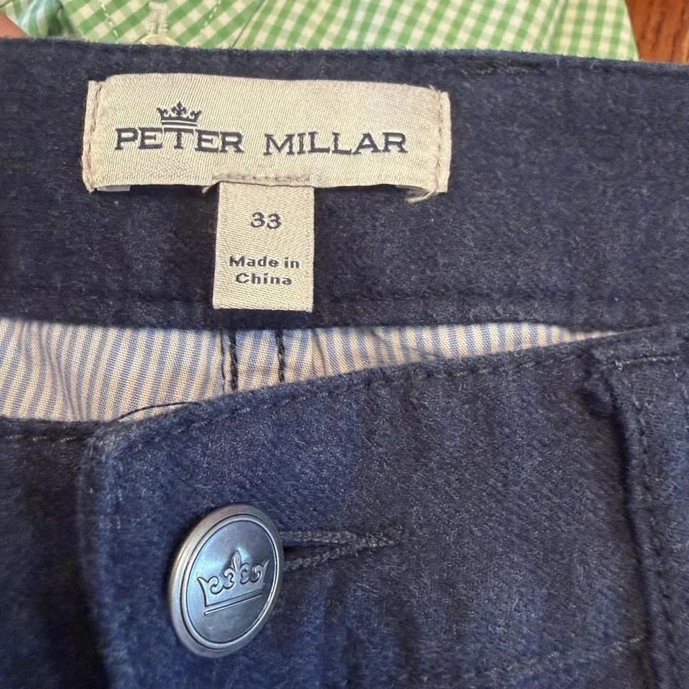 Peter Millar 5 Pocket Pants Sz 33 Navy‎ Blue Golf Preppy Straight Work Business